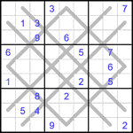 Судоку-аргайл 9х9 #7 очень трудный