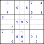 Судоку 9х9 #2085 трудный