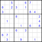 Судоку 9х9 #2086 трудный