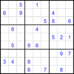 Судоку 9х9 #2087 трудный