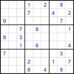 Судоку 9х9 #2088 трудный