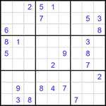 Судоку 9х9 #2090 трудный