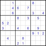 Судоку 9х9 #2096 трудный