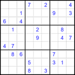 Судоку 9х9 #2101 трудный