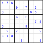 Судоку 9х9 #2102 трудный