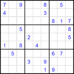 Судоку 9х9 #2115 трудный