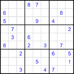 Судоку 9х9 #2116 трудный