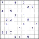 Судоку 9х9 #2124 трудный