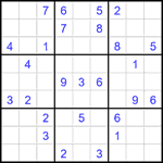 Судоку 9х9 #2087 очень трудный