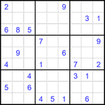 Судоку 9х9 #2102 очень трудный