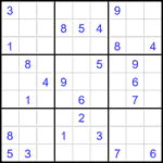 Судоку 9х9 #2105 очень трудный