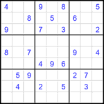 Судоку 9х9 #2116 очень трудный