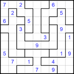 Судоку-пазл 9х9 #354 очень трудный