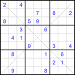 Судоку Х 9х9 #361 средний