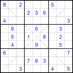 Судоку Х 9х9 #362 средний