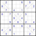 Судоку Х 9х9 #369 средний