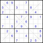 Судоку Х 9х9 #370 средний