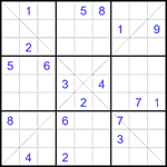 Судоку Х 9х9 #361 трудный