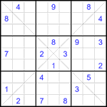 Судоку Х 9х9 #363 трудный