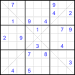 Судоку Х 9х9 #364 трудный