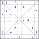 Судоку Х 9х9 #367 трудный