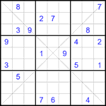 Судоку Х 9х9 #369 трудный