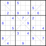 Судоку Х 9х9 #370 трудный