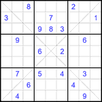 Судоку Х 9х9 #361 очень трудный