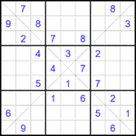 Судоку Х 9х9 #363 очень трудный