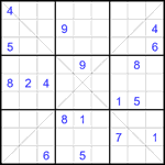 Судоку Х 9х9 #364 очень трудный