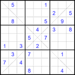 Судоку Х 9х9 #369 очень трудный