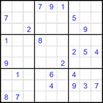 Судоку 9х9 #2131 трудный