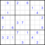 Судоку 9х9 #2134 трудный
