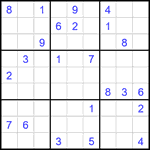 Судоку 9х9 #2136 трудный