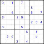 Судоку 9х9 #2141 трудный