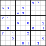 Судоку 9х9 #2145 трудный