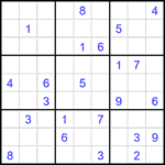 Судоку 9х9 #2170 трудный