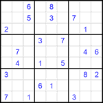 Судоку 9х9 #2173 трудный