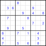 Судоку 9х9 #2175 трудный