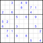 Судоку 9х9 #2194 трудный