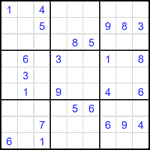 Судоку 9х9 #2201 трудный