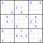 Судоку 9х9 #2207 трудный