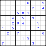 Судоку 9х9 #2232 трудный