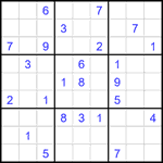 Судоку 9х9 #2224 очень трудный