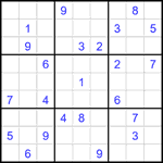 Судоку 9х9 #2250 трудный