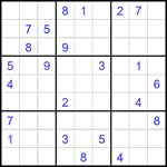 Судоку 9х9 #2287 трудный