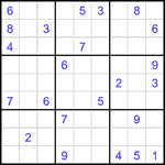 Судоку 9х9 #2291 трудный