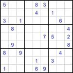 Судоку 9х9 #2296 трудный