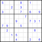 Судоку 9х9 #2240 очень трудный
