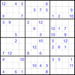 Судоку 12х12 #71 трудный